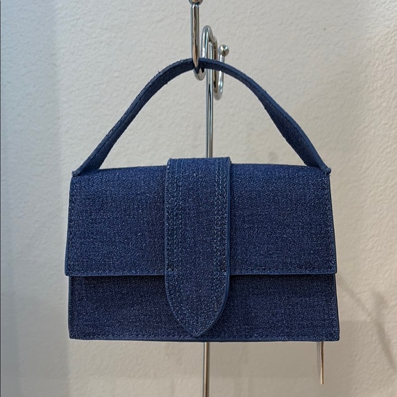 Elegant Blue Denim Handbag